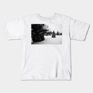 Snow Fall in Black and White Kids T-Shirt